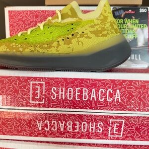 Yeezy Boost Lime Green Knit Sneaker with Dark Gray Midsole